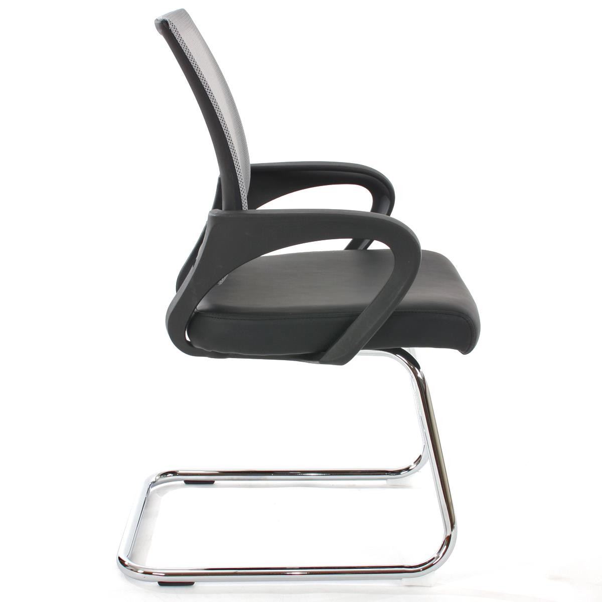 Lote 2 Sillas de Confidente Ergonómicas SEUL NET, muy comodas en Malla y Piel color Negro