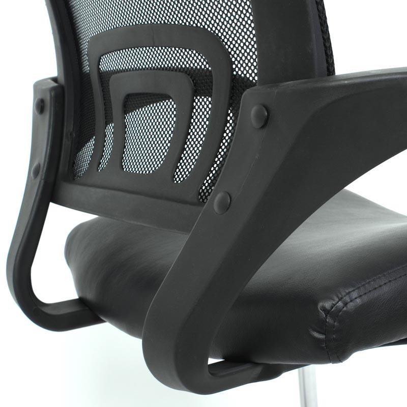 Lote 2 Sillas de Confidente Ergonómicas SEUL NET, muy comodas en Malla y Piel color Negro