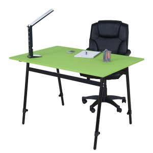 Mesa de reuniones ALBURI ajustable en acero, verde, 240x160cm