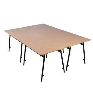Mesa de reuniones ALBURI ajustable en acero, verde, 240x160cm