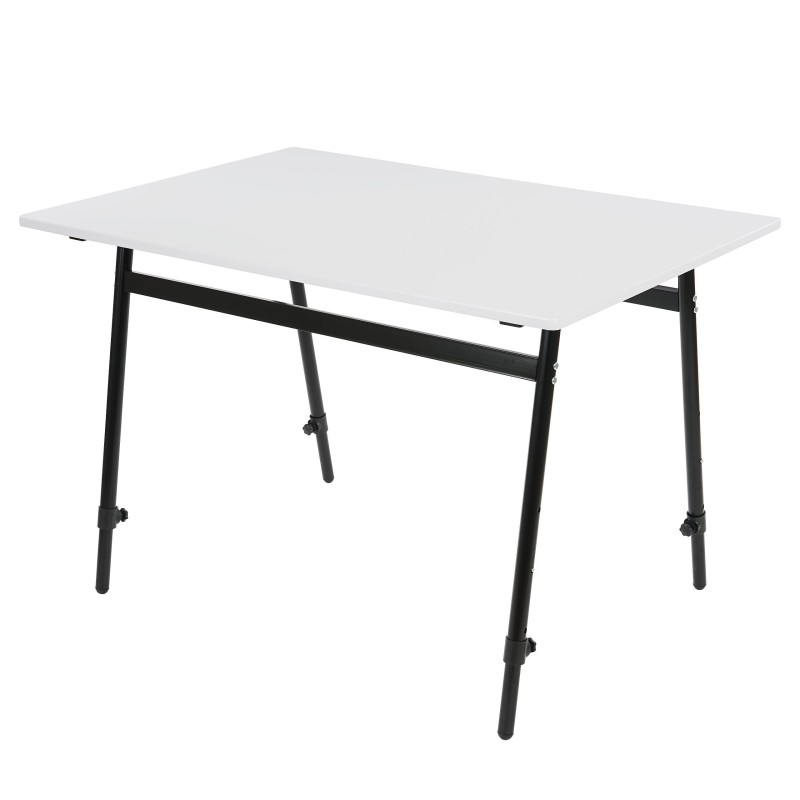 Mesa de ordenador ALBURI ajustable en acero, color blanco