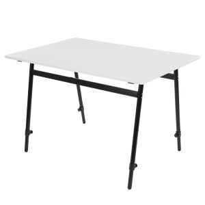 Mesa de ordenador ALBURI ajustable en acero, color blanco