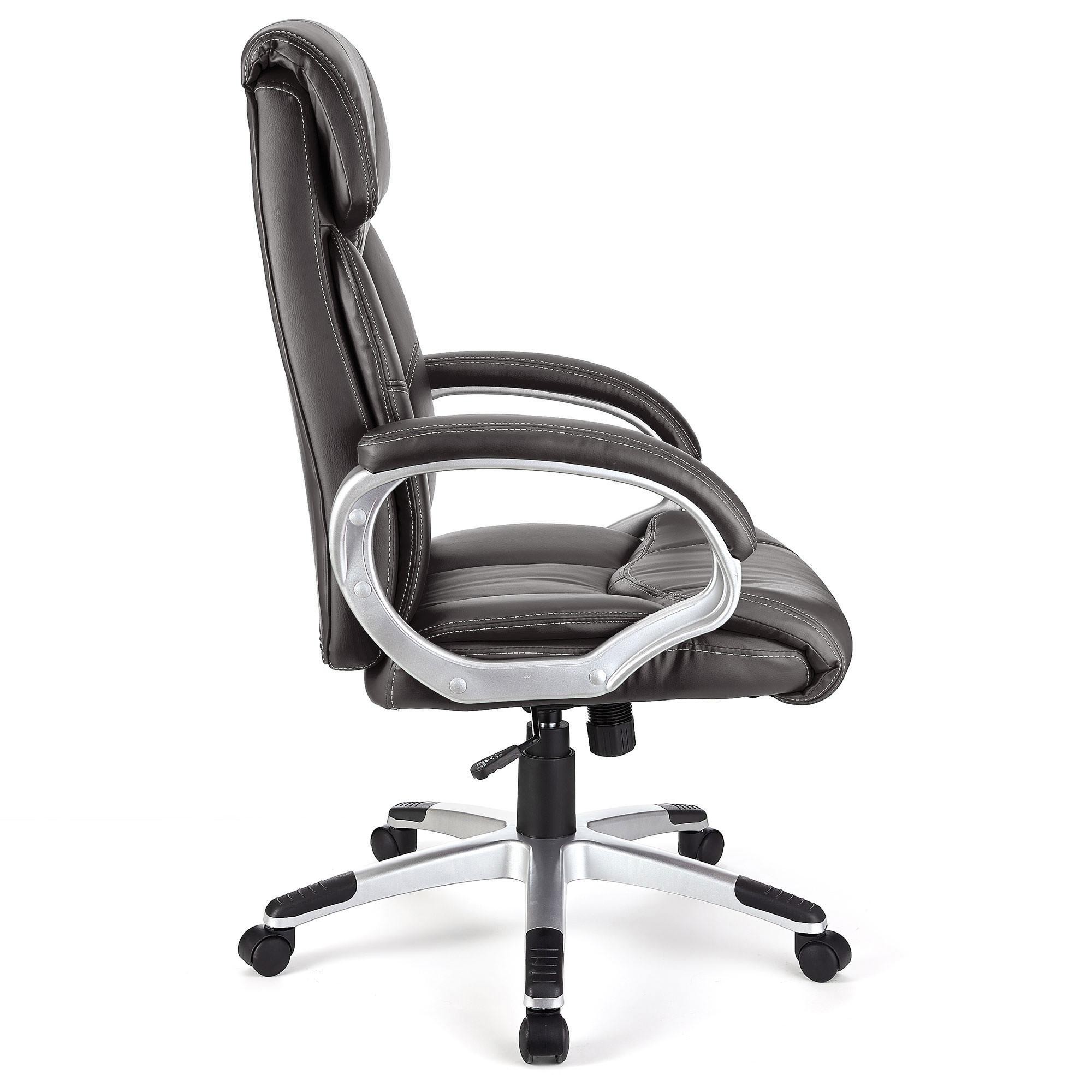 Sillón de oficina SANTIAGO, Gran Acolchado, Mecanismo Basculante, Uso diario 8h, En Negro