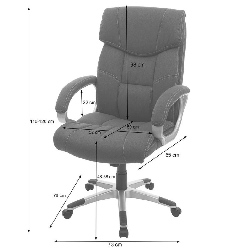Sillón de oficina SANTIAGO acolchada, uso 8h, negro