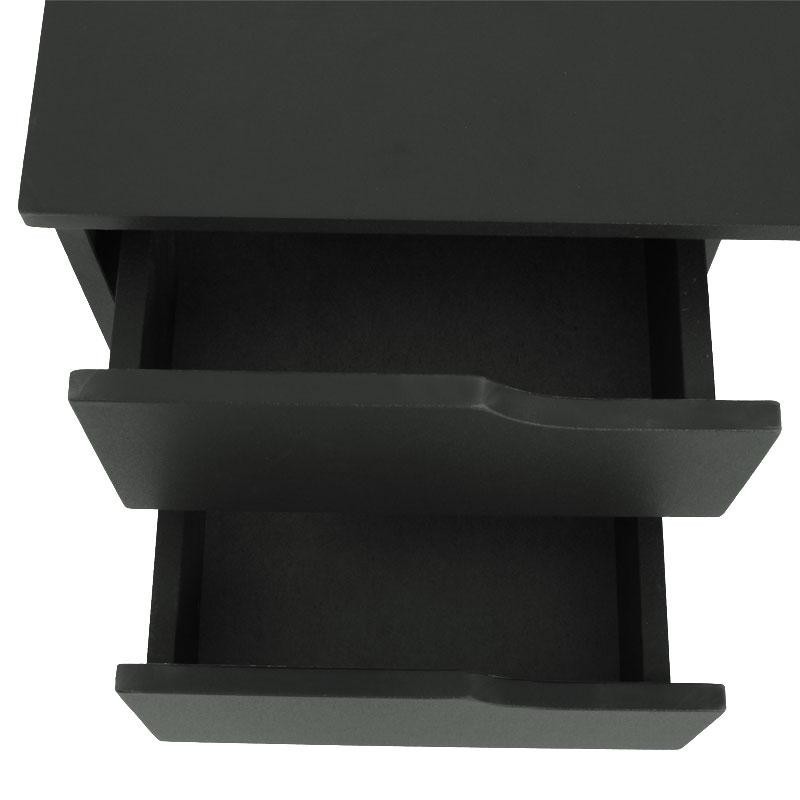 Mesa de escritorio FENIX, doble cajonera, negra, 100x52