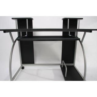 Mesa de ordenador OHIO PRO, bandeja teclado, negra, 115x55 2