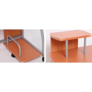 Mesa de ordenador OHIO PRO, bandeja teclado, negra, 115x55