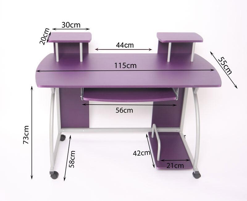 Mesa de ordenador OHIO PRO, bandeja teclado, Dimensiones 115x55cm, en Negro