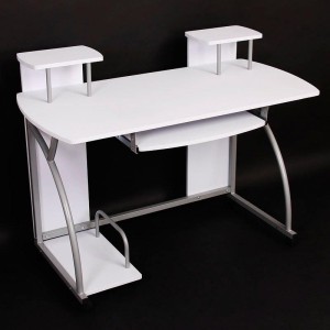 Mesa de ordenador OHIO PRO, bandeja teclado, negra, 115x55
