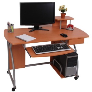 Mesa de ordenador OHIO PRO II, bandeja teclado, negro, 115x55
