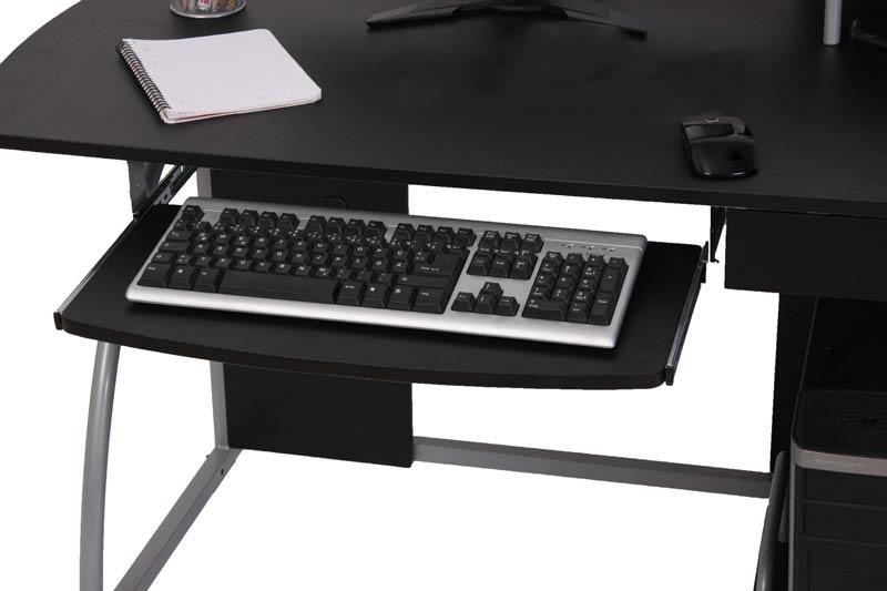 Mesa de Ordenador OHIO PRO II, con bandeja para teclado, dimensiones 115x55cm, en Negro