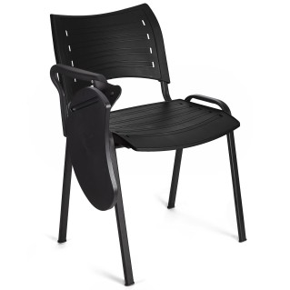 Silla de confidente ELVA CON PALA, patas negras y color negro
