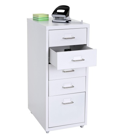 Archivador HUT 5 CAJONES, 69x28x44 cm, en Acero color Blanco