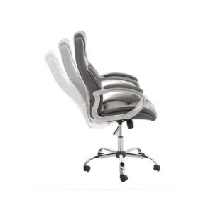 Sillón de oficina BOSTON, Gran acolchado, resistente hasta 150kg, base metálica, en negro