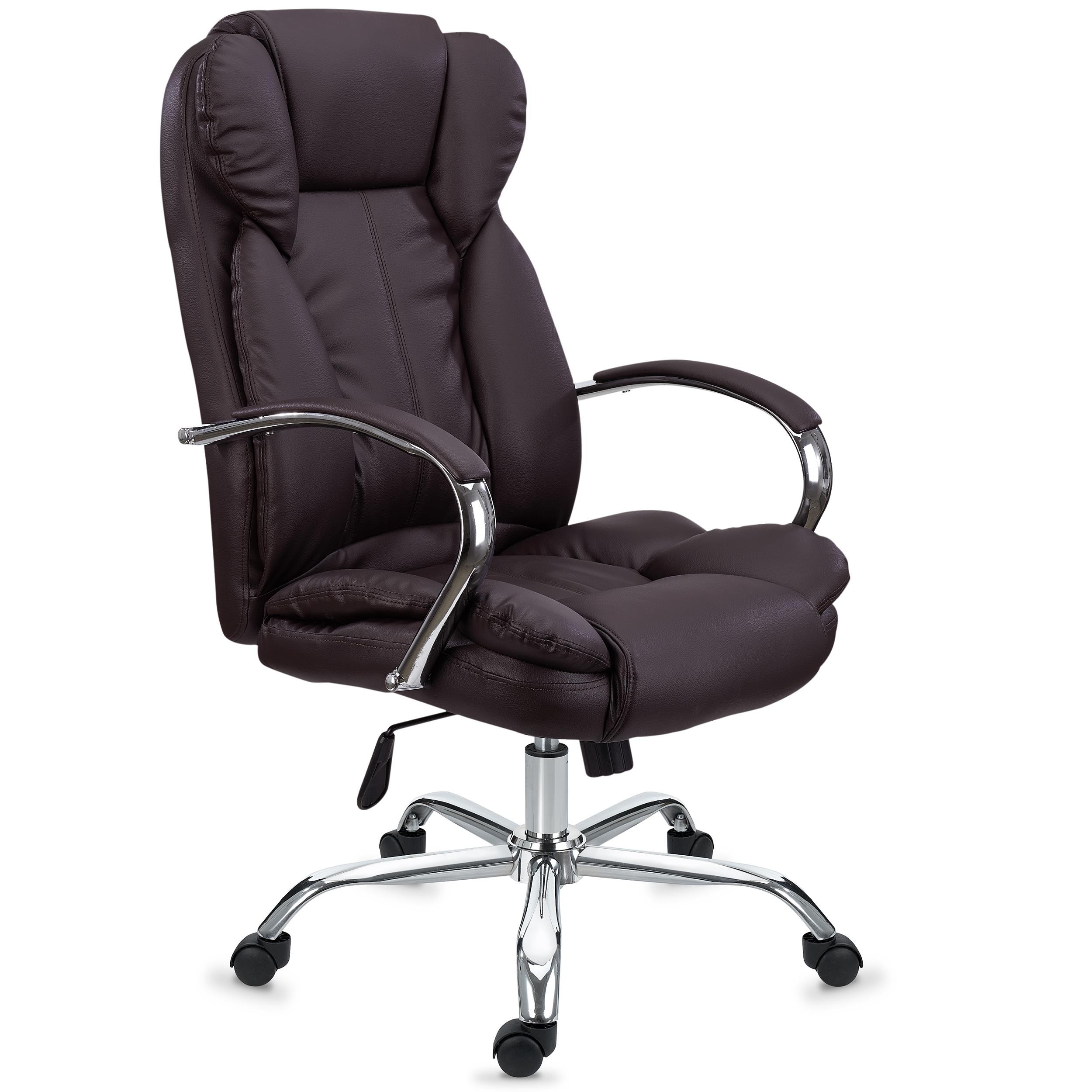 Sillón de oficina KANSAS, resistente hasta 150kg!! Gran calidad, fabricado en acero y piel, Negro