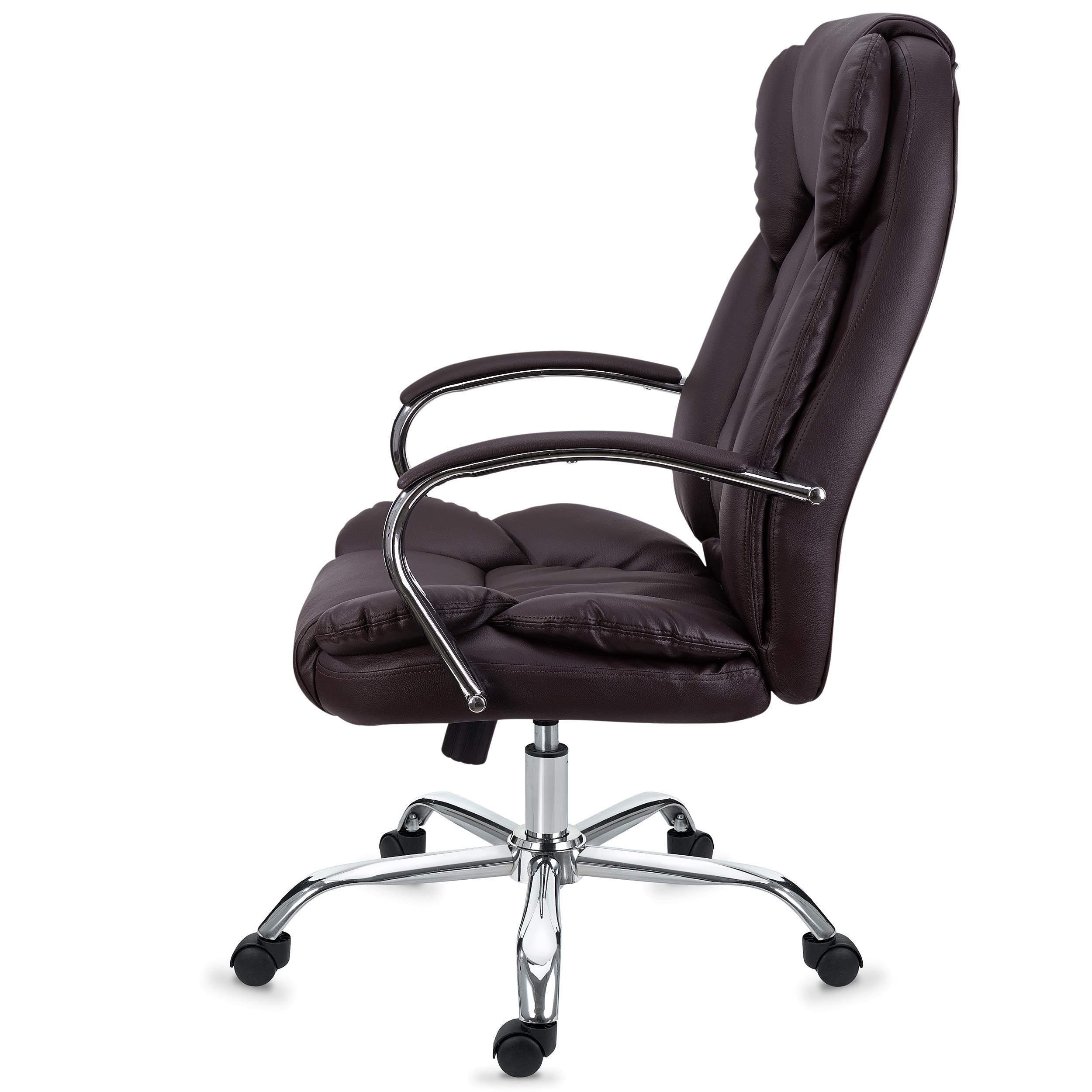 Sillón de oficina KANSAS, resistente hasta 150kg!! Gran calidad, fabricado en acero y piel, Negro