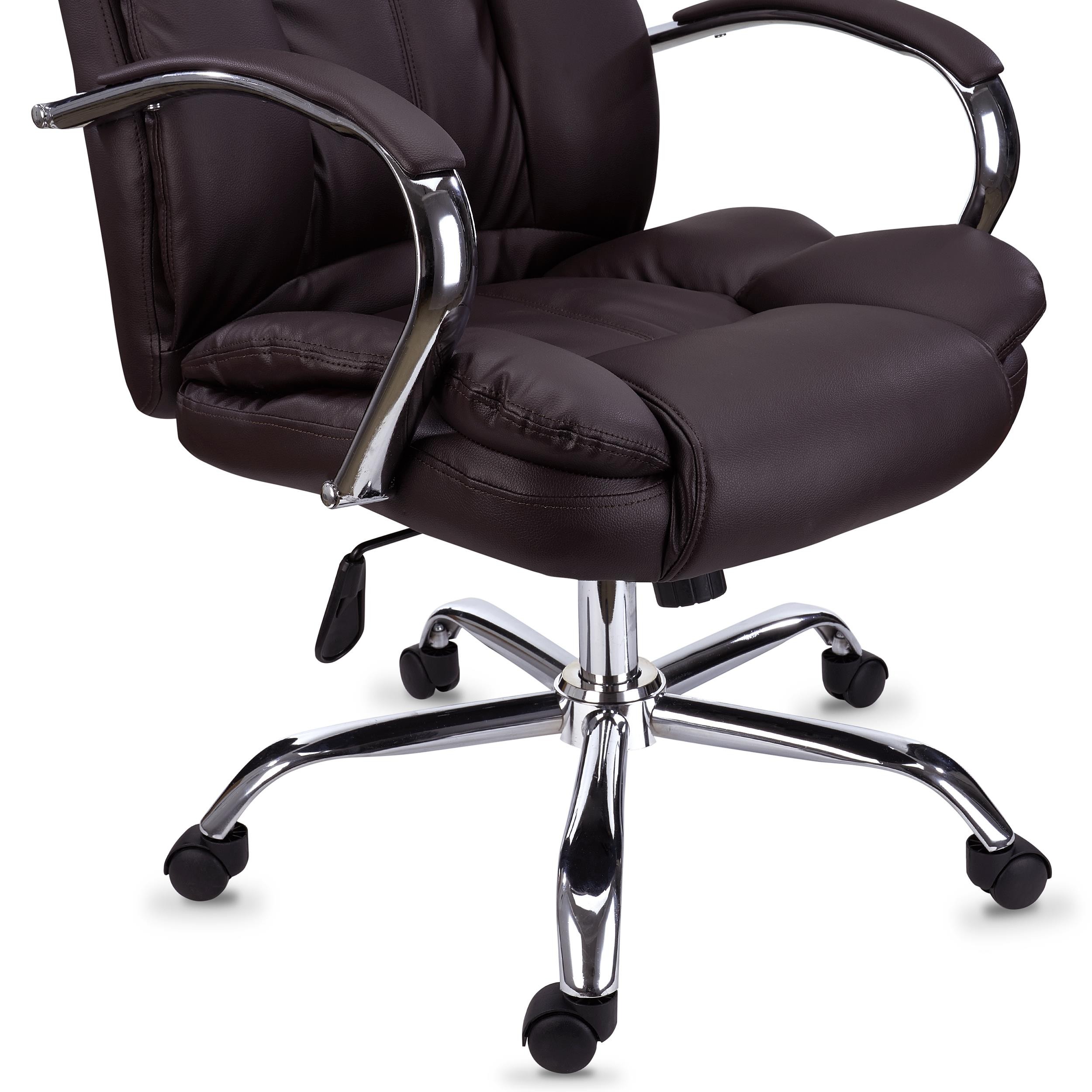 Sillón de oficina KANSAS, resistente hasta 150kg!! Gran calidad, fabricado en acero y piel, Negro