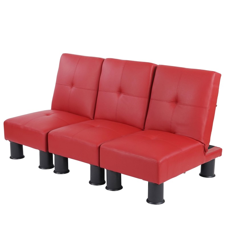 Sofá modular de 3 plazas CARLO, en piel color negro
