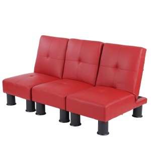 Sofá modular de 3 plazas CARLO, en piel color negro