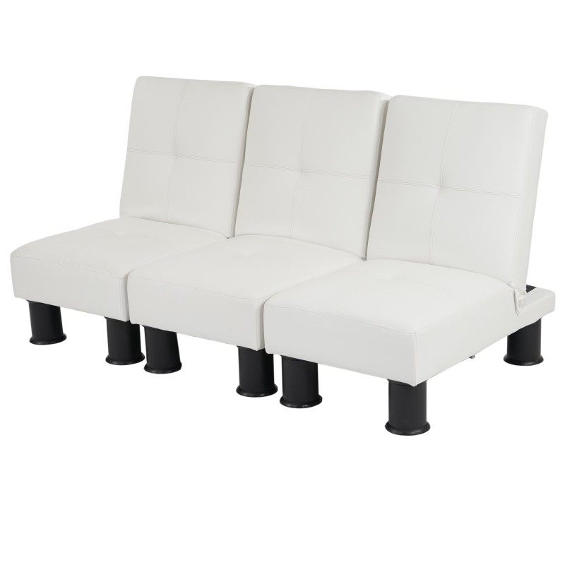 Sofá modular de 3 plazas CARLO, en piel color negro