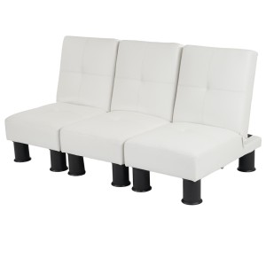 Sofá modular de 3 plazas CARLO, en piel color negro