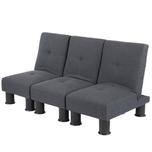 Sofá modular de 3 plazas CARLO, en piel color negro