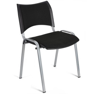 Silla de Confidente ROMEL con Patas Grises en Tela negra