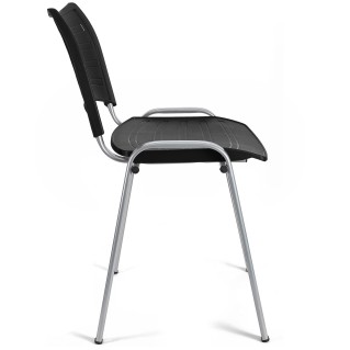 Silla de Confidente ELVA, apilable, Color Negro y Patas Grises 2