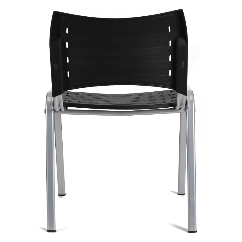 Silla de Confidente ELVA, apilable, Color Negro y Patas Grises