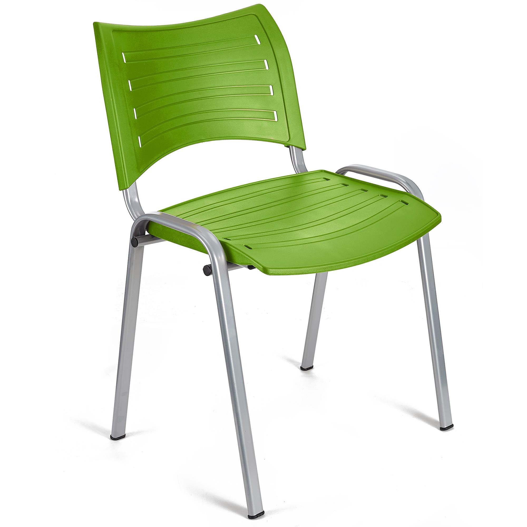 Silla de Confidente ELVA, apilable y muy práctica, gran calidad, Color Negro y Patas Grises