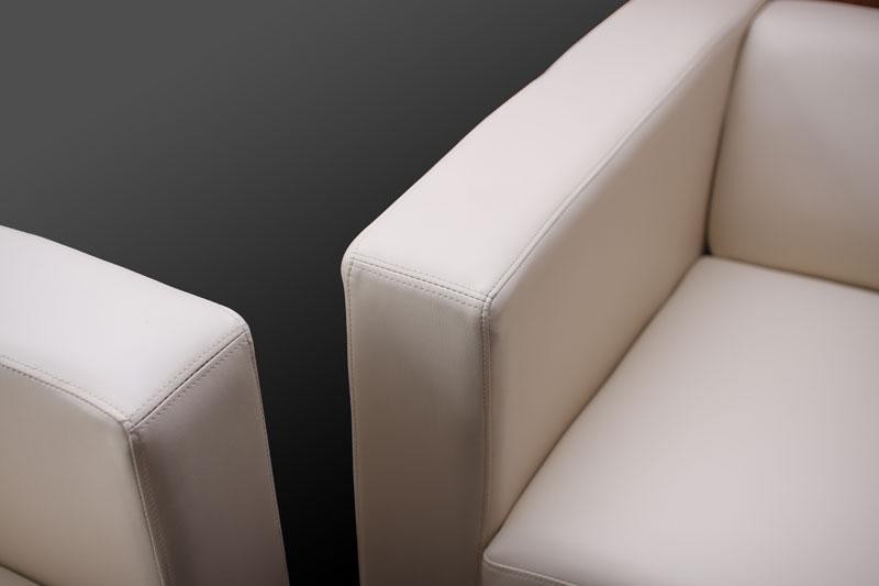 Sofá de 2 plazas BASILIO, Diseño Elegante, Gran Confort, en Piel, Color Negro