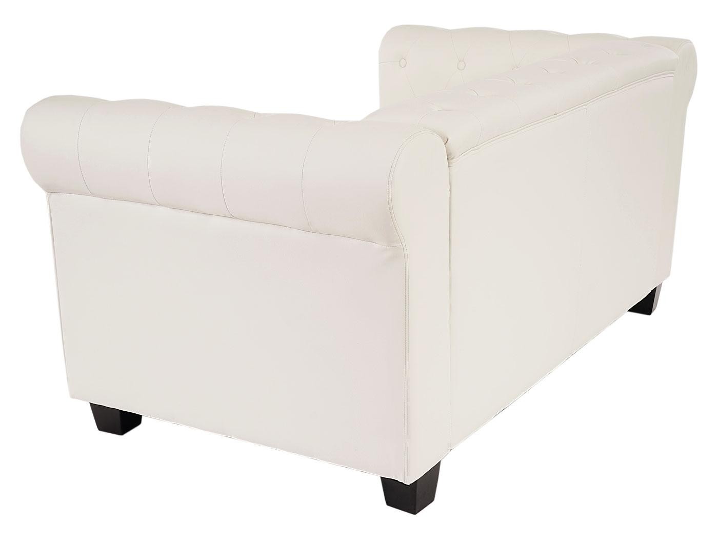 Sofá de 2 Plazas CHESTER, Diseño Clásico y Elegante, En Piel, Patas Cuadradas, Color Negro