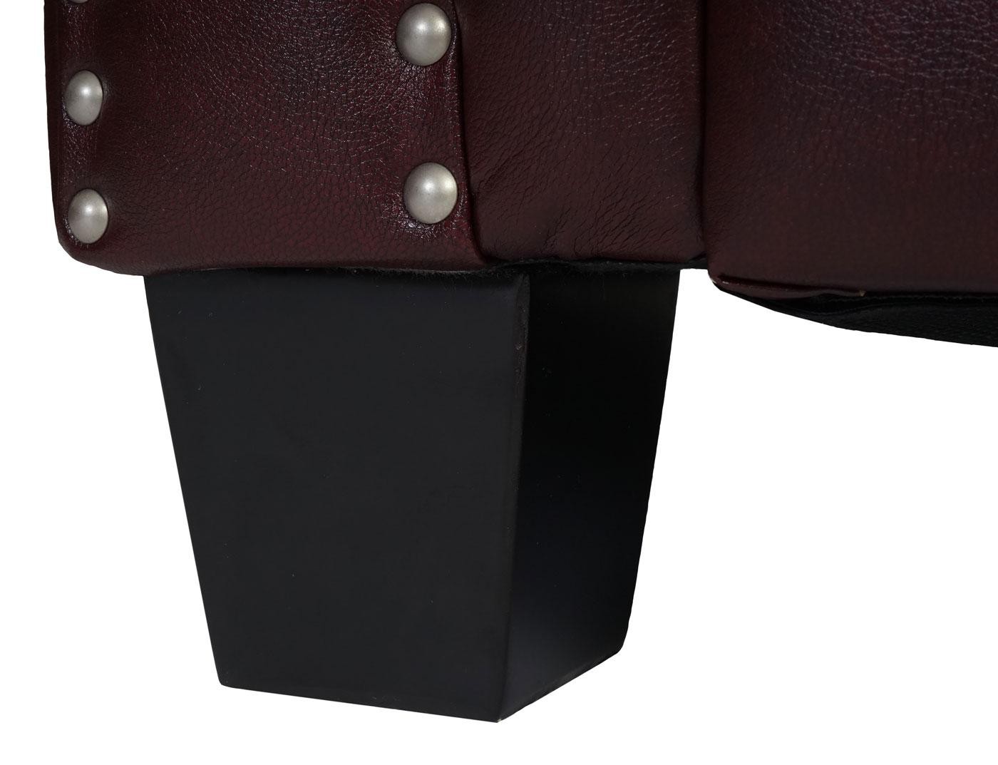 Sofá de 2 Plazas CHESTER, Diseño Clásico y Elegante, En Piel, Patas Cuadradas, Color Negro