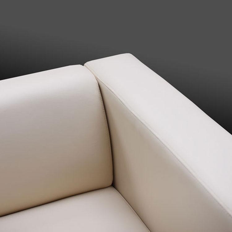 Sofá de 3 plazas BASILIO, Diseño Elegante, Gran Confort, en Piel, Color Negro