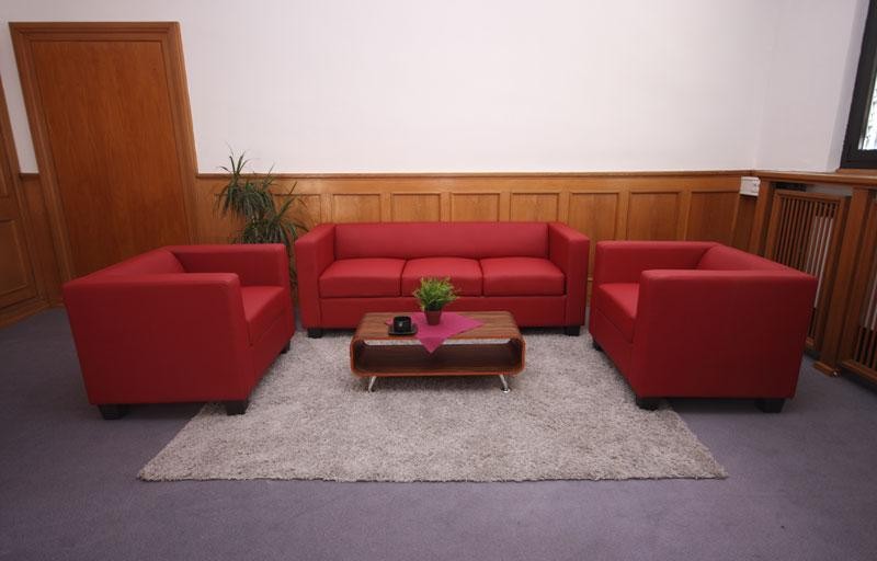 Sofá de 3 plazas BASILIO, Diseño Elegante, Gran Confort, en Piel, Color Negro