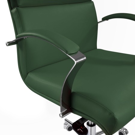 REACONDICIONADO Sillón de despacho ESTAMBUL, en piel negra con costuras