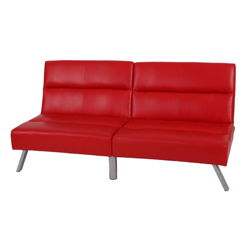 Sofá plegable de 3 plazas ROMEO, muy versátil y cómodo, en piel color negro