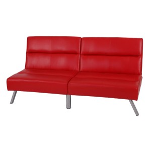 Sofá plegable de 3 plazas ROMEO, muy versátil y cómodo, en piel color negro
