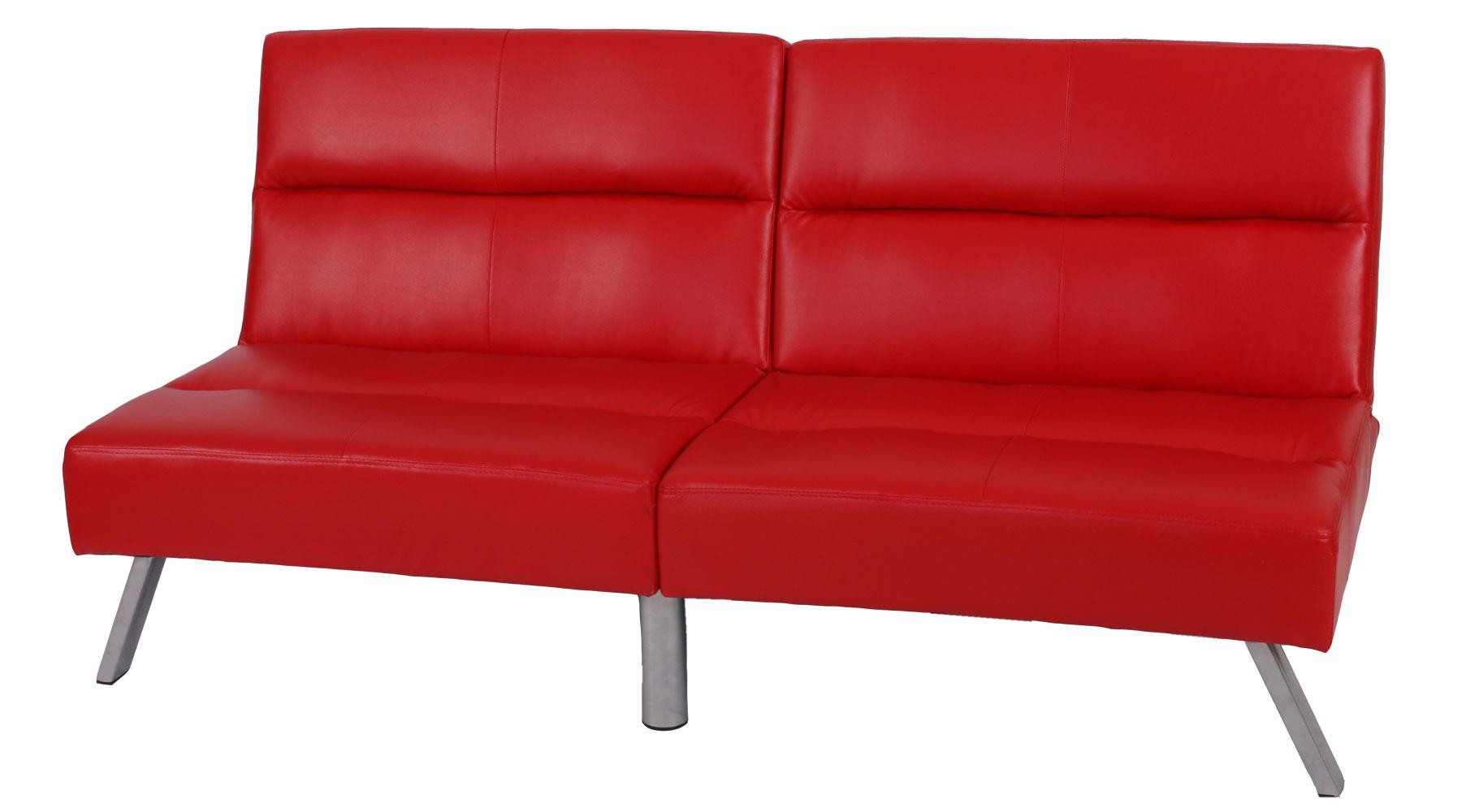 Sofá Plegable 3 Plazas ROMEO, Muy Versátil y Cómodo, En Piel, Color Negro