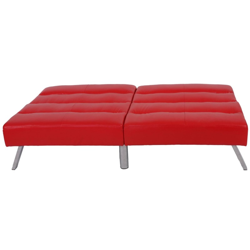 Sofá plegable de 3 plazas ROMEO, muy versátil y cómodo, en piel color negro