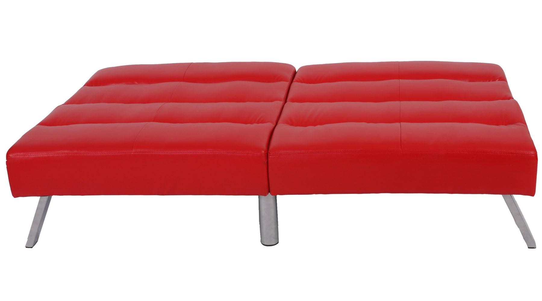 Sofá Plegable 3 Plazas ROMEO, Muy Versátil y Cómodo, En Piel, Color Negro