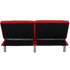Sofá plegable de 3 plazas ROMEO, muy versátil y cómodo, en piel color negro