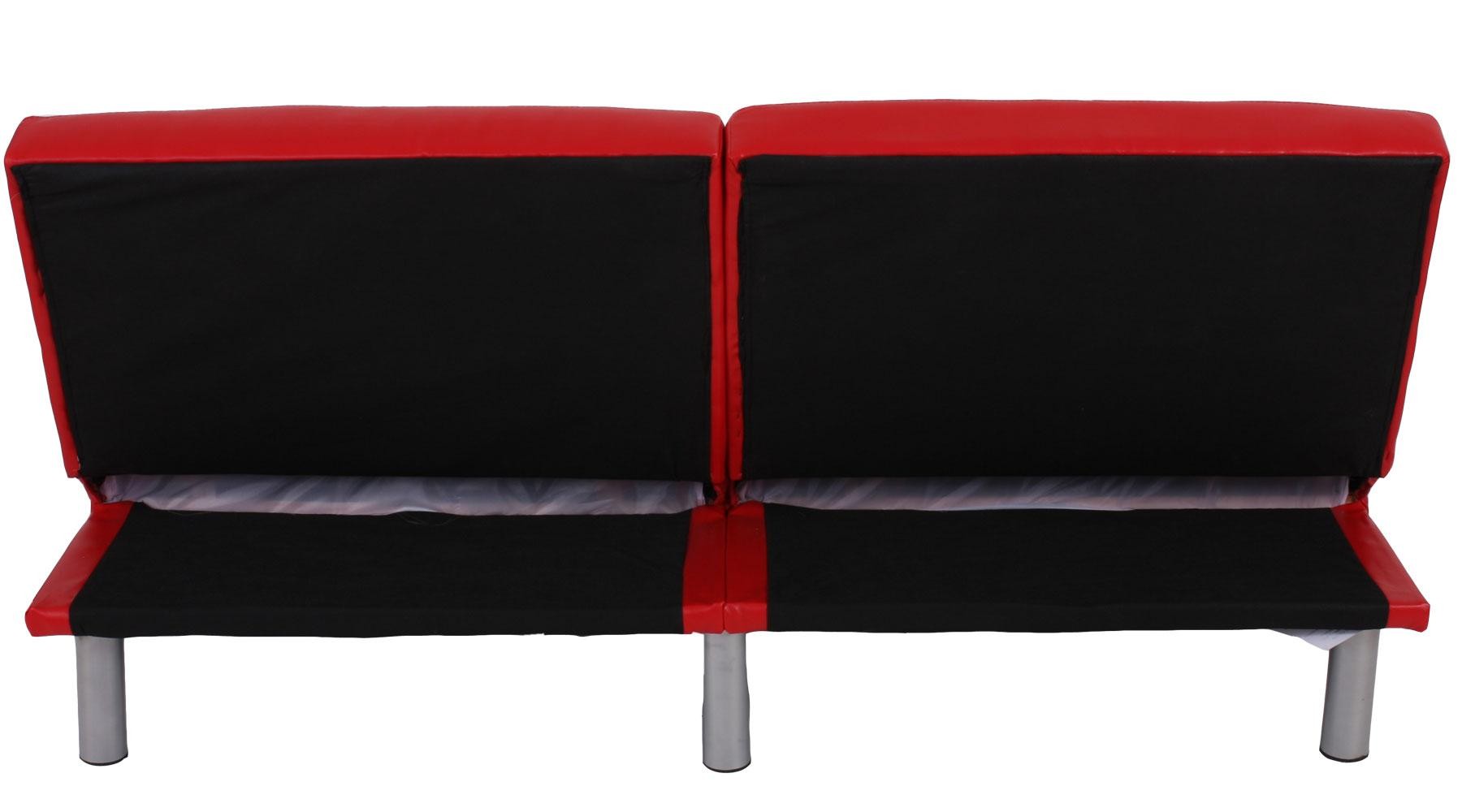 Sofá Plegable 3 Plazas ROMEO, Muy Versátil y Cómodo, En Piel, Color Negro