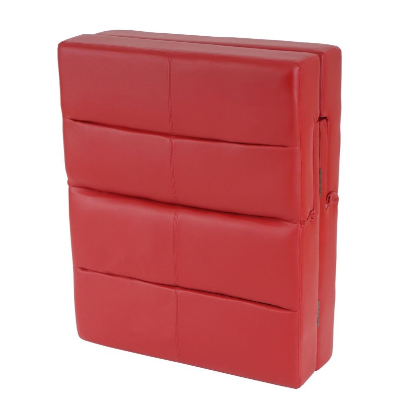 Sofá plegable de 3 plazas ROMEO, muy versátil y cómodo, en piel color negro