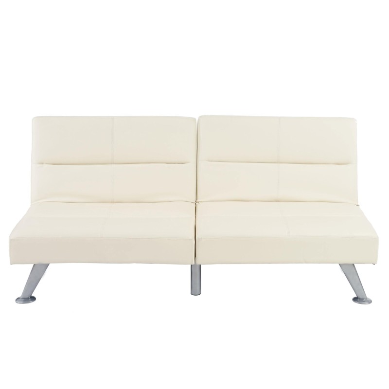 Sofá plegable de 3 plazas ROMEO, muy versátil y cómodo, en piel color negro