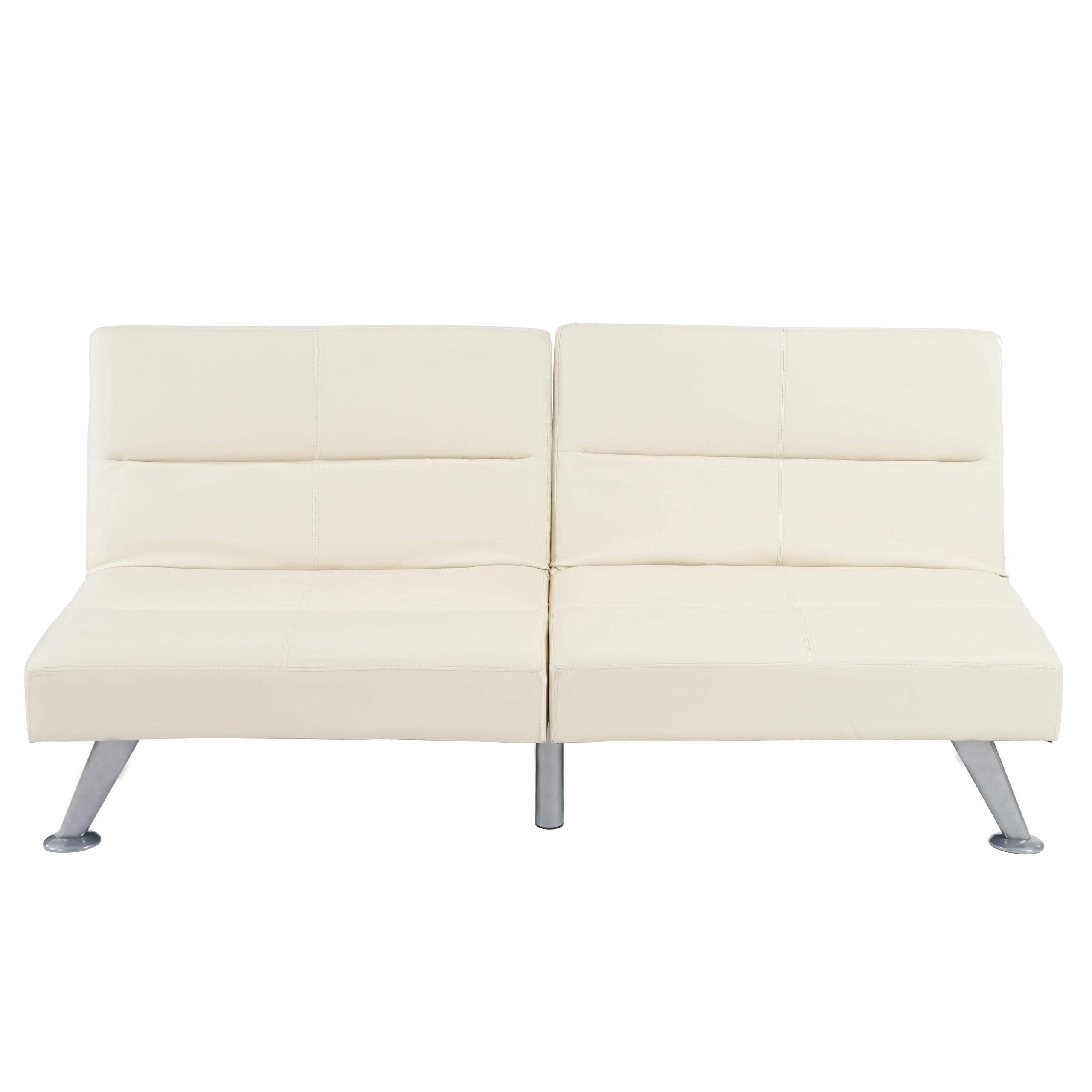 Sofá Plegable 3 Plazas ROMEO, Muy Versátil y Cómodo, En Piel, Color Negro
