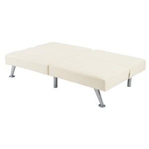Sofá plegable de 3 plazas ROMEO, muy versátil y cómodo, en piel color negro