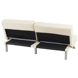 Sofá plegable de 3 plazas ROMEO, muy versátil y cómodo, en piel color negro