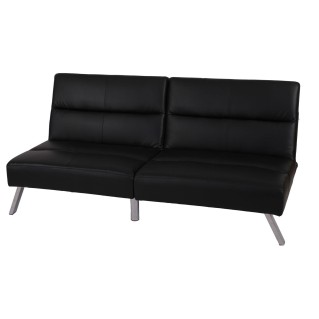 Sofá plegable de 3 plazas ROMEO, muy versátil y cómodo, en piel color negro 2