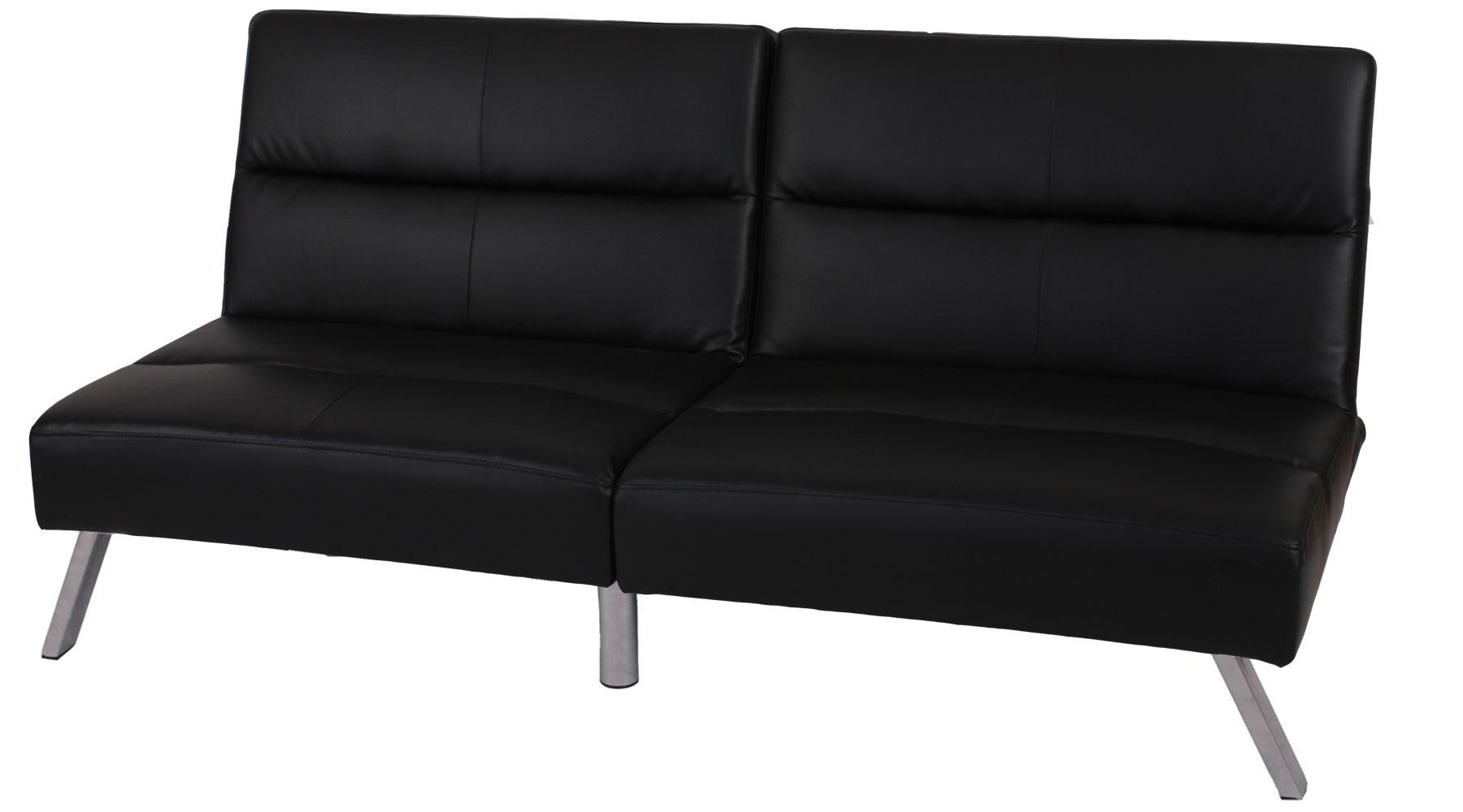 Sofá Plegable 3 Plazas ROMEO, Muy Versátil y Cómodo, En Piel, Color Negro